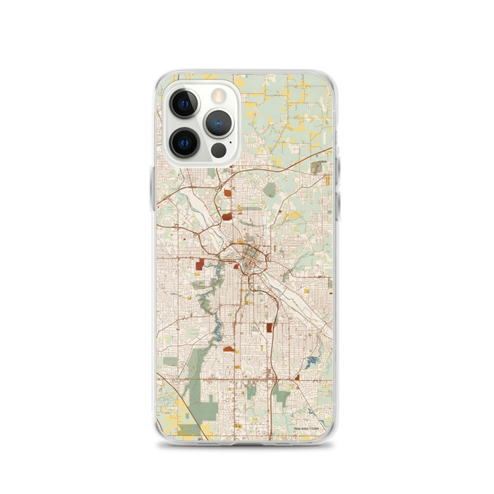 Custom Youngstown Ohio Map iPhone 12 Pro Phone Case in Woodblock