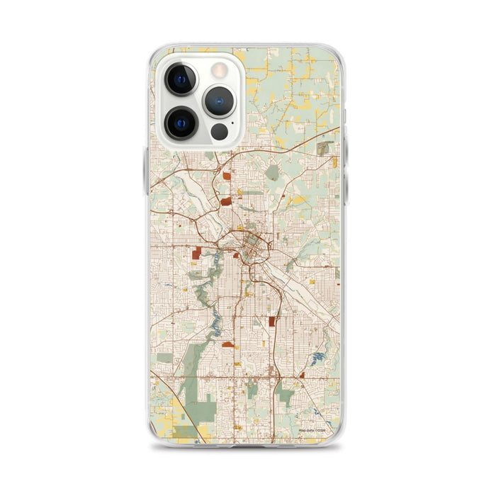 Custom Youngstown Ohio Map iPhone 12 Pro Max Phone Case in Woodblock