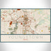Youngstown Ohio Map Print Landscape Orientation in Woodblock Style With Shaded Background