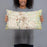 Person holding 20x12 Custom Youngstown Ohio Map Throw Pillow in Woodblock