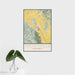 16x24 Yountville California Map Print Portrait Orientation in Woodblock Style With Tropical Plant Leaves in Water