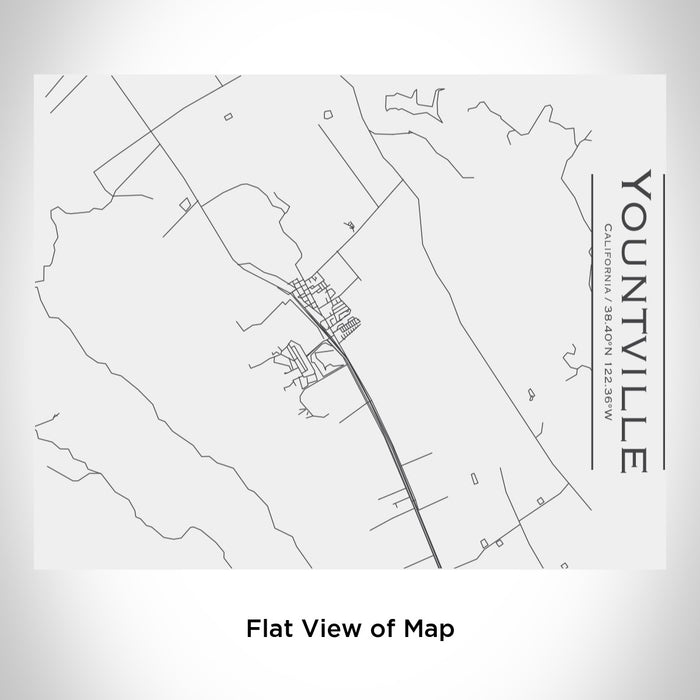 Rendered View of Yountville California Map Engraving on 20oz Stainless Steel Insulated Bottle with Bamboo Top in White