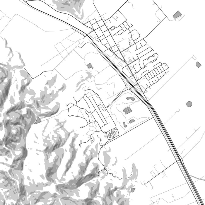 Yountville California Map Print in Classic Style Zoomed In Close Up Showing Details