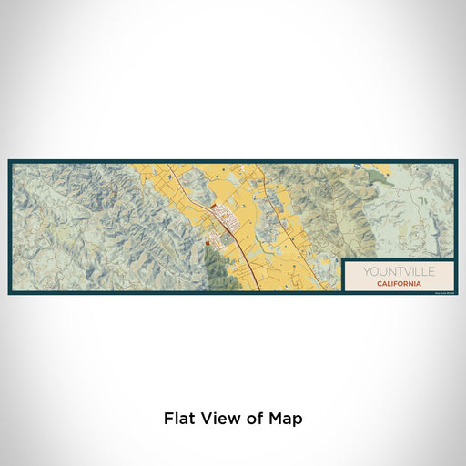 Flat View of Map Custom Yountville California Map Enamel Mug in Woodblock