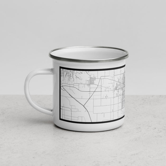 Left View Custom Yuba City California Map Enamel Mug in Classic