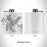 Rendered View of Yuba City California Map Engraving on 6oz Stainless Steel Flask in White