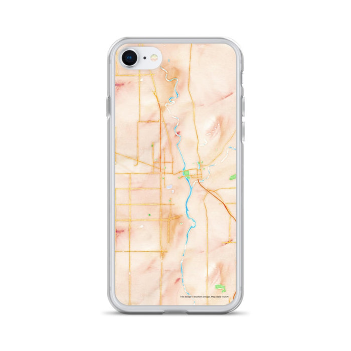 Custom Yuba City California Map iPhone SE Phone Case in Watercolor