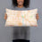 Person holding 20x12 Custom Yuba City California Map Throw Pillow in Watercolor