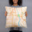 Person holding 18x18 Custom Yuba City California Map Throw Pillow in Watercolor