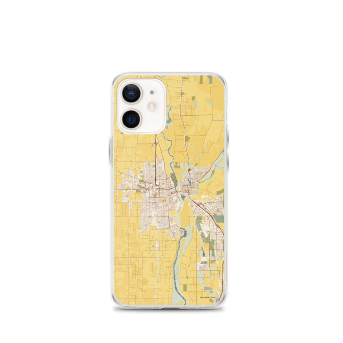Custom Yuba City California Map iPhone 12 mini Phone Case in Woodblock