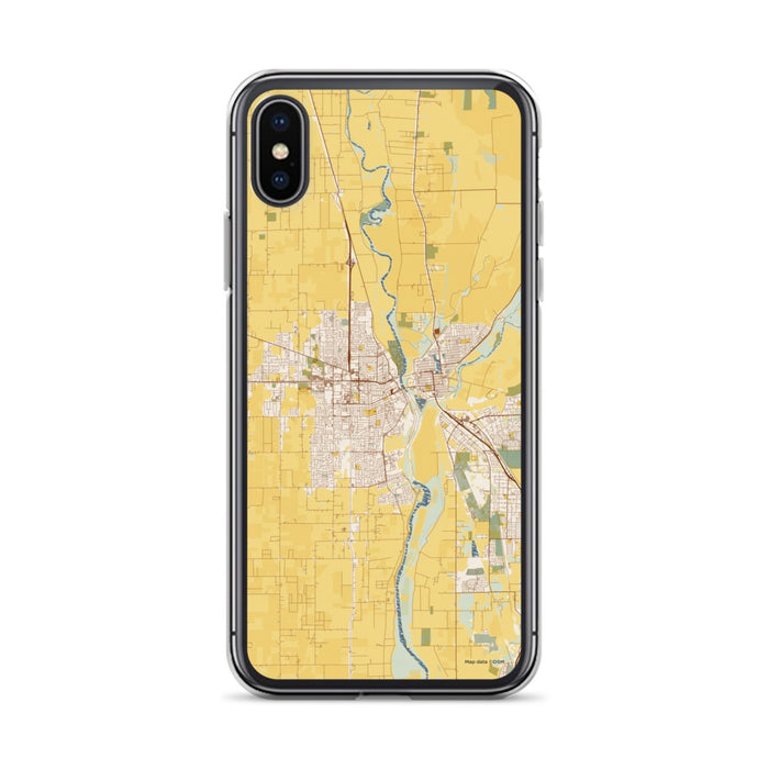 Custom Yuba City California Map Phone Case in Woodblock