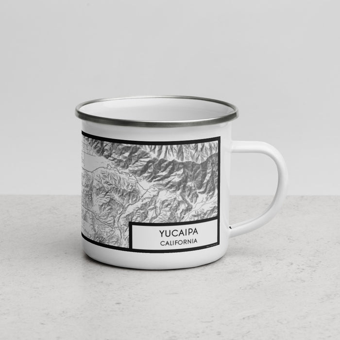 Right View Custom Yucaipa California Map Enamel Mug in Classic