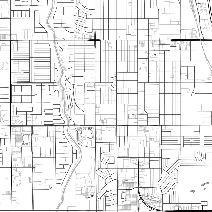 Yuma Arizona Map Print in Classic Style Zoomed In Close Up Showing Details
