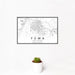 12x18 Yuma Arizona Map Print Landscape Orientation in Classic Style With Small Cactus Plant in White Planter