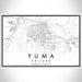 Yuma Arizona Map Print Landscape Orientation in Classic Style With Shaded Background