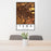 24x36 Yuma Arizona Map Print Portrait Orientation in Ember Style Behind 2 Chairs Table and Potted Plant