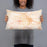 Person holding 20x12 Custom Yuma Arizona Map Throw Pillow in Watercolor