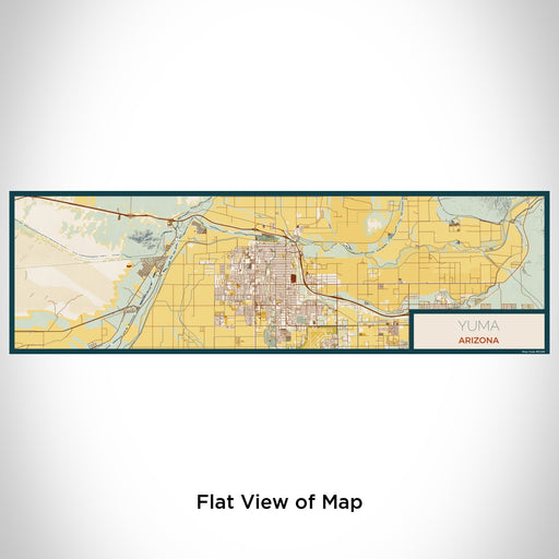 Flat View of Map Custom Yuma Arizona Map Enamel Mug in Woodblock