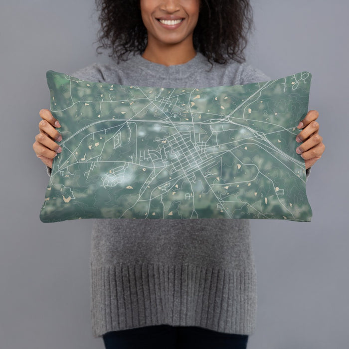 Person holding 20x12 Custom Zebulon North Carolina Map Throw Pillow in Afternoon