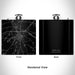 Rendered View of Zebulon North Carolina Map Engraving on 6oz Stainless Steel Flask in Black