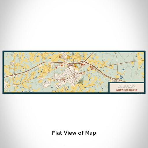 Flat View of Map Custom Zebulon North Carolina Map Enamel Mug in Woodblock