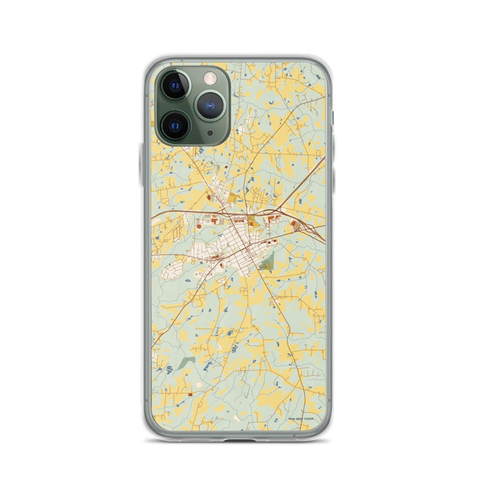 Custom iPhone 11 Pro Zebulon North Carolina Map Phone Case in Woodblock