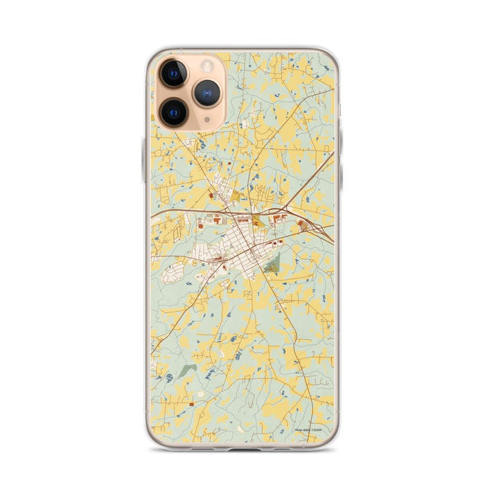 Custom iPhone 11 Pro Max Zebulon North Carolina Map Phone Case in Woodblock