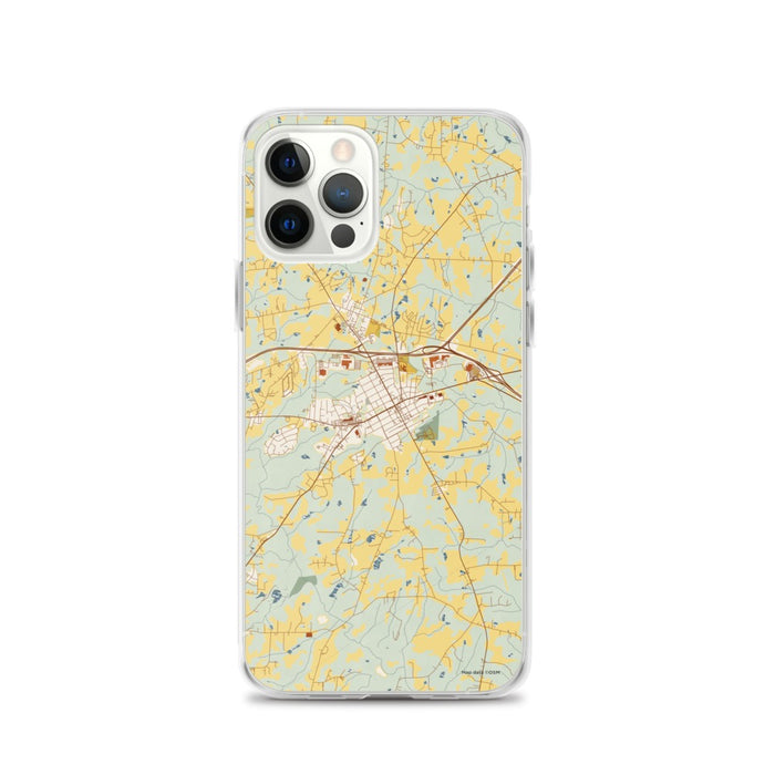 Custom iPhone 12 Pro Zebulon North Carolina Map Phone Case in Woodblock