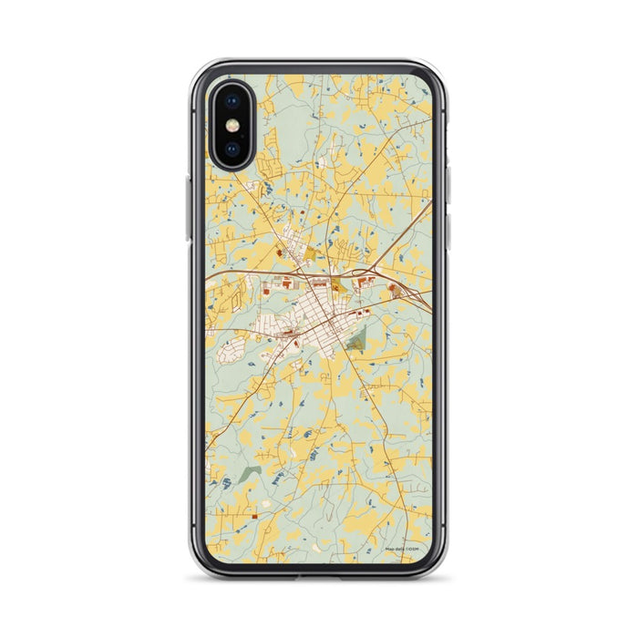 Custom iPhone X/XS Zebulon North Carolina Map Phone Case in Woodblock