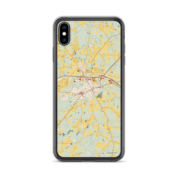 Custom iPhone XS Max Zebulon North Carolina Map Phone Case in Woodblock