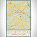 Zebulon North Carolina Map Print Portrait Orientation in Woodblock Style With Shaded Background