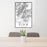 24x36 Zion National Park Map Print Portrait Orientation in Classic Style Behind 2 Chairs Table and Potted Plant