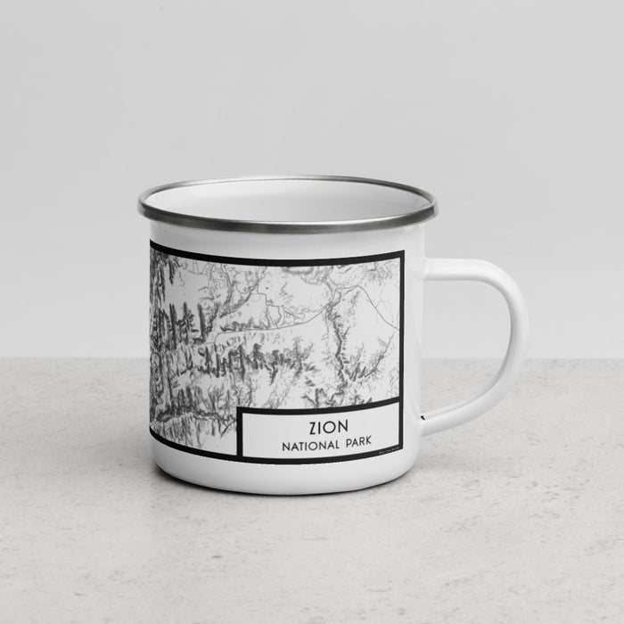 Right View Custom Zion National Park Map Enamel Mug in Classic