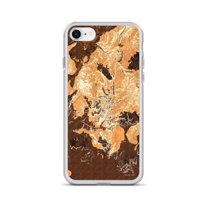 Custom Zion National Park Map iPhone SE Phone Case in Ember