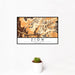 12x18 Zion National Park Map Print Landscape Orientation in Ember Style With Small Cactus Plant in White Planter