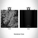 Rendered View of Zion National Park Map Engraving on 6oz Stainless Steel Flask in Black