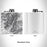 Rendered View of Zion National Park Map Engraving on 6oz Stainless Steel Flask in White