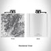 Rendered View of Zion National Park Map Engraving on 6oz Stainless Steel Flask in White