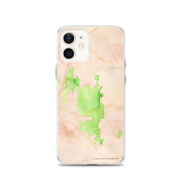 Custom Zion National Park Map iPhone 12 Phone Case in Watercolor