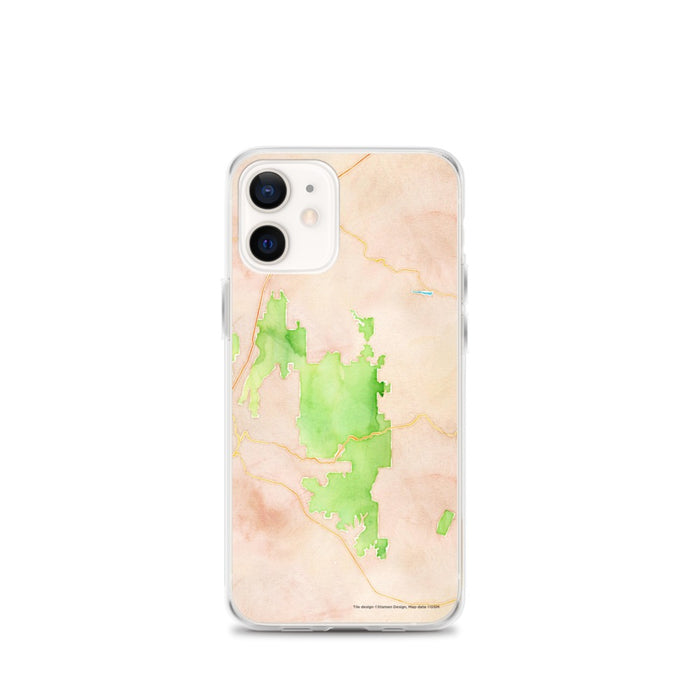 Custom Zion National Park Map iPhone 12 mini Phone Case in Watercolor