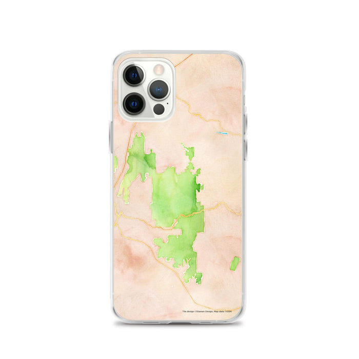 Custom Zion National Park Map iPhone 12 Pro Phone Case in Watercolor