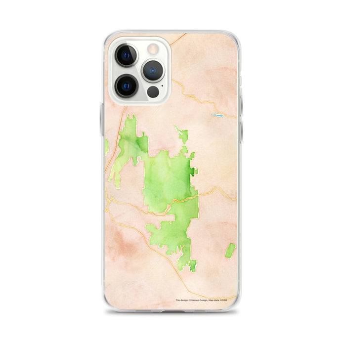 Custom Zion National Park Map iPhone 12 Pro Max Phone Case in Watercolor