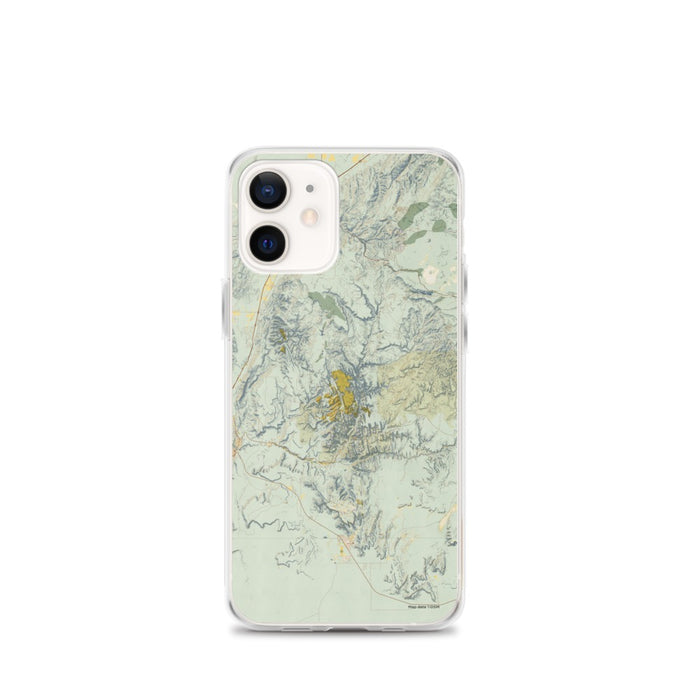 Custom Zion National Park Map iPhone 12 mini Phone Case in Woodblock